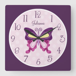 Personalized Butterfly Lane Nursery Clock