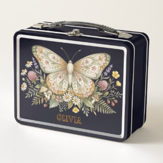Personalized Butterfly Lunch Box Custom Name Gift
