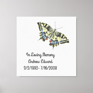 Personalized Butterfly Memorial Canvas Print