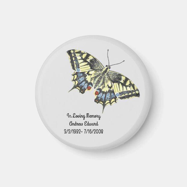 Personalized Butterfly Memorial Magnet (Front)