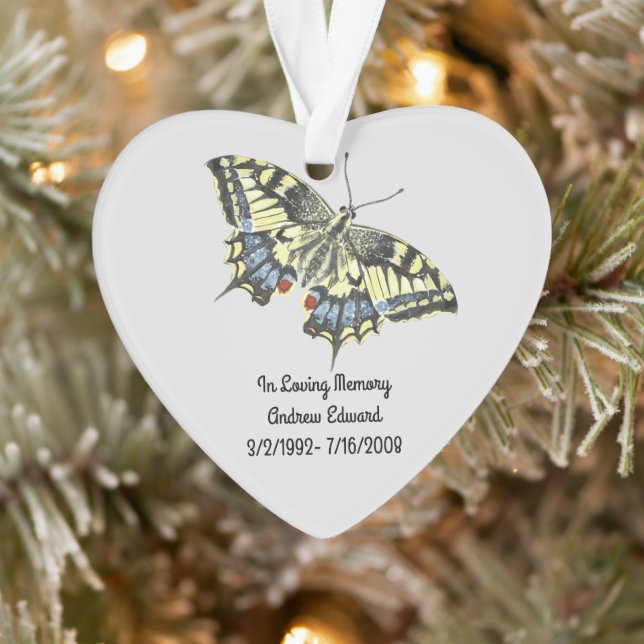 Personalized Butterfly Memorial Ornament (Tree)