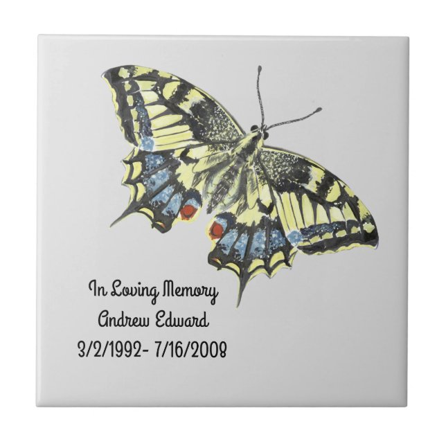 Personalized Butterfly Memorial Tile (Front)