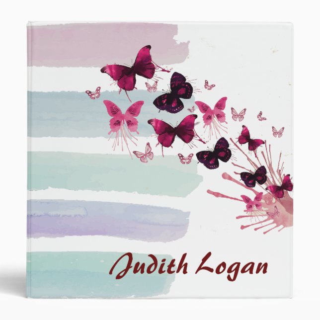 Personalized Butterfly Motif Memory Book Binder (Front)