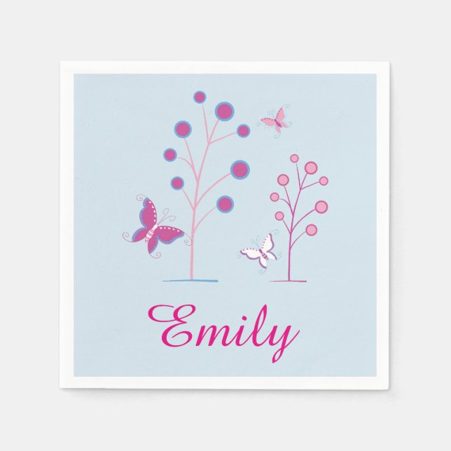 Personalized Butterfly Napkins (Front)