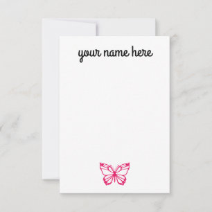 Personalized Butterfly Notecards for Girls