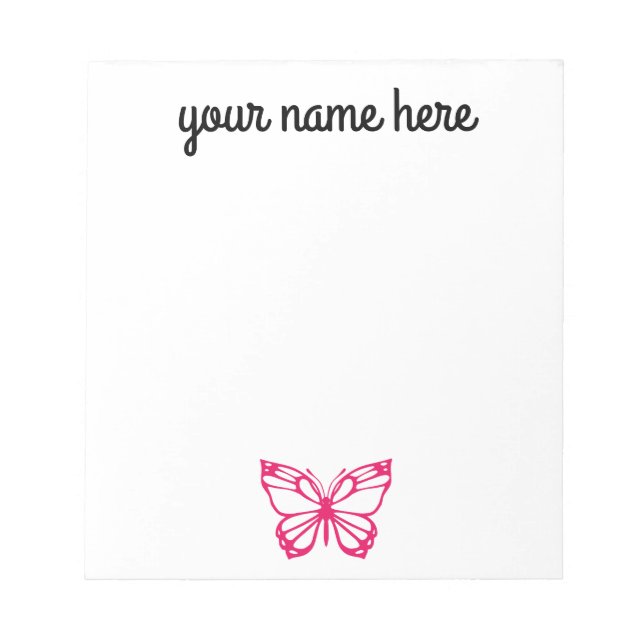 Personalized Butterfly Notepad for Girls (Front)