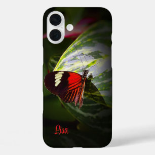 Personalized Butterfly on a Leaf Apple iPhone Case