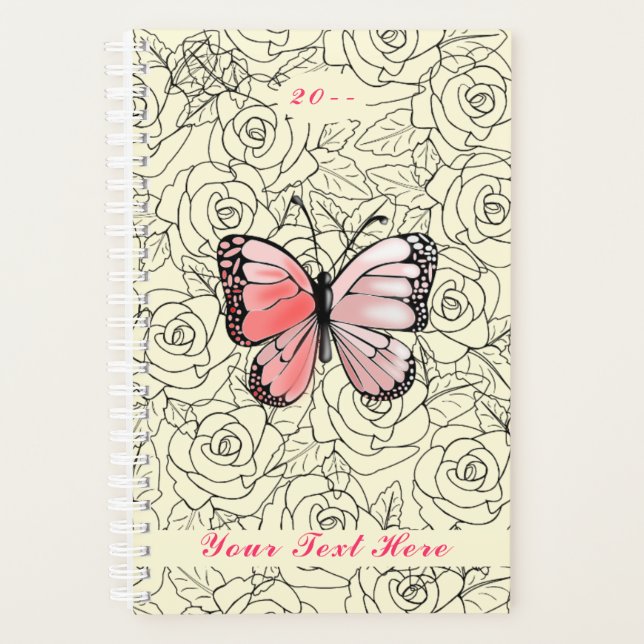 Personalized Butterfly Planner Custom Text Years (Front)