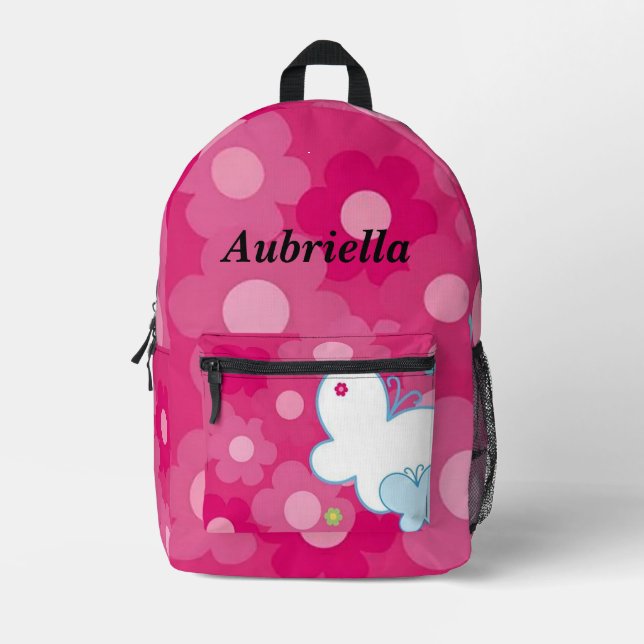 Personalized Butterfly  Printed Backpack (Front)