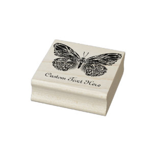 Personalized Butterfly Rubber Stamp