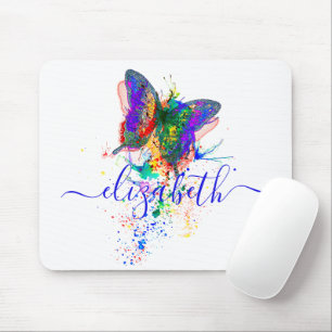 Personalized butterfly splatter   mouse pad