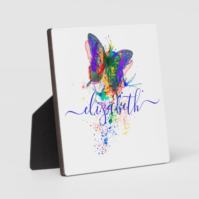 Personalized butterfly splatter    plaque (Front)