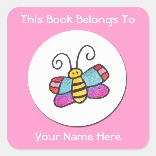 Personalized Butterfly Sticker (Front)