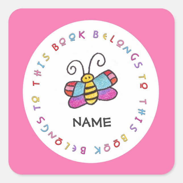 Personalized Butterfly Sticker (Front)