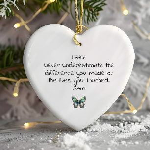 Personalized Butterfly Thank You Ceramic Ornament