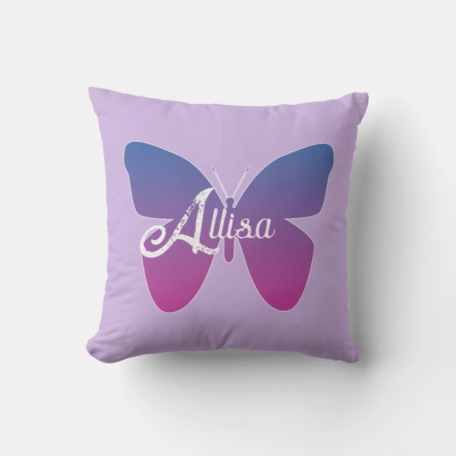 Personalized Butterfly Throw Pillow (Front)