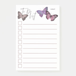 Personalized Butterfly To Do List Post-it Notes