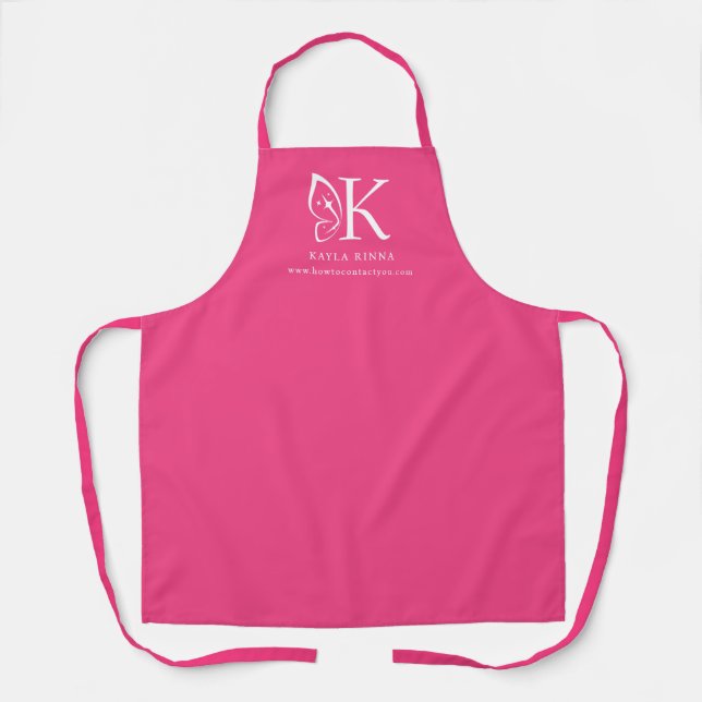 Personalized Butterfly Wing Initial Monogram Apron (Front)