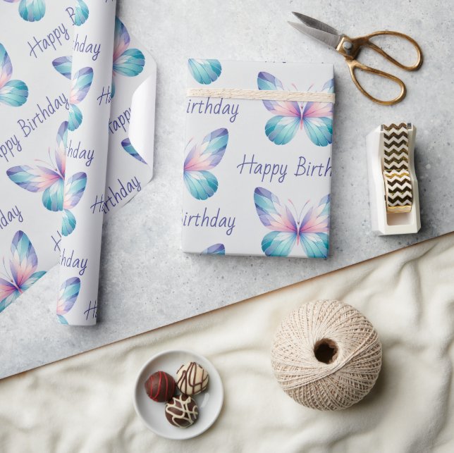 Personalized Butterfly Wrapping Paper–Custom Text Paper (Crafts)