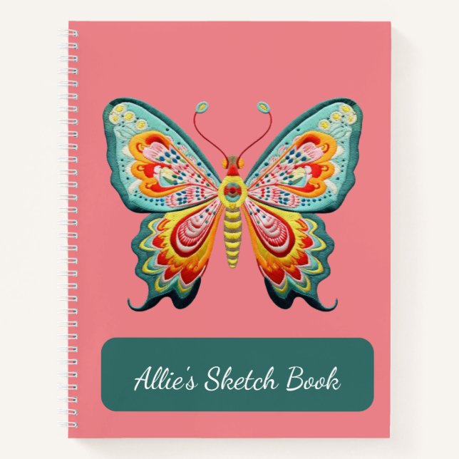 Personalized Butterfy Spiral Notebook (Front)