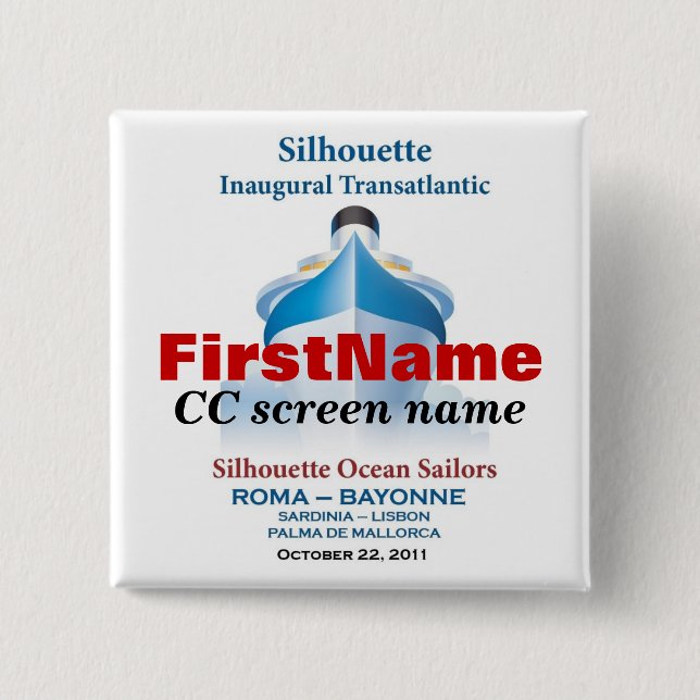 Personalized Button #1 (first & CC screen name) (Front)