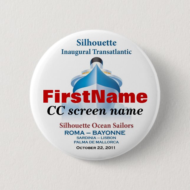 Personalized Button #3 (first & CC screen name) (Front)