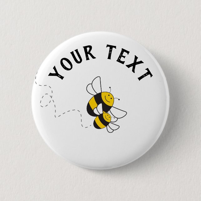 Personalized button for bumblebee baby shower (Front)