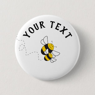 Personalized button for bumblebee baby shower