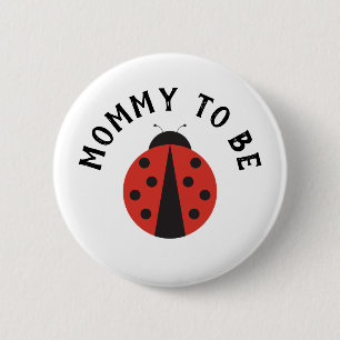 Personalized button for ladybug baby shower
