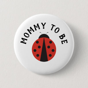 Personalized button for ladybug baby shower