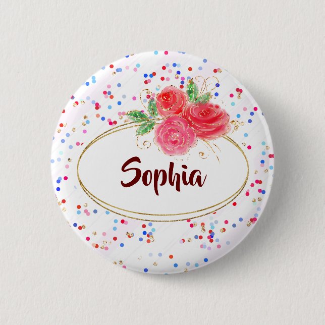 Personalized Buttons, custom Buttons, name 2 Inch Round Button (Front)