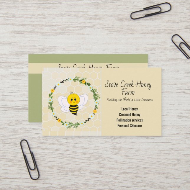 Personalized Buy Local Honey Business Card (Front/Back In Situ)