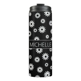 Personalized BW Daisies Thermal Tumbler