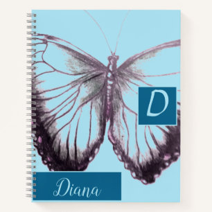 Personalized by Name Butterfly Notebook