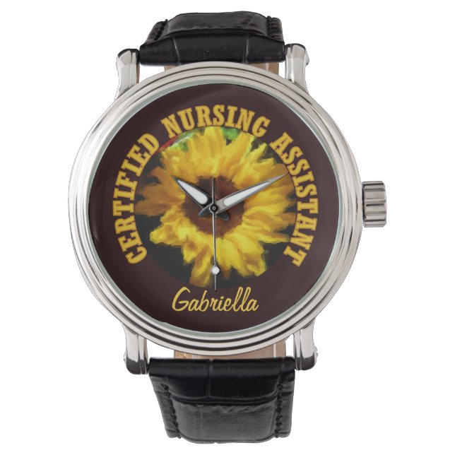 Personalized C.N.A Sunflower Watch (Front)