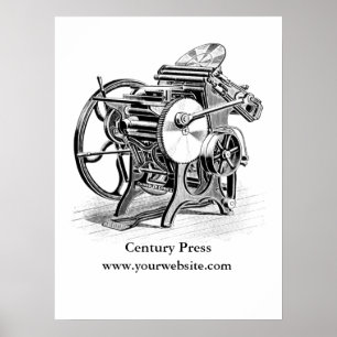 Personalized C&P letterpress print shop poster