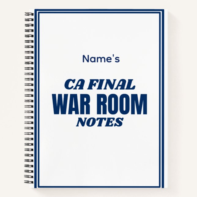 Personalized CA Final Notebook – Custom Name Study (Front)