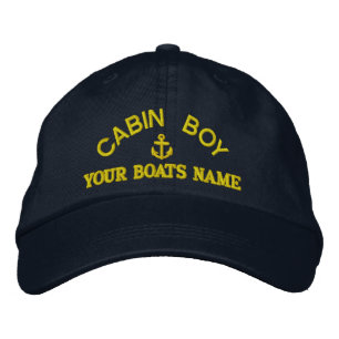 Personalized cabin boy yacht crew embroidered hat