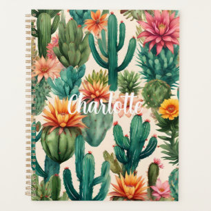 Personalized Cactus Art Print Planner