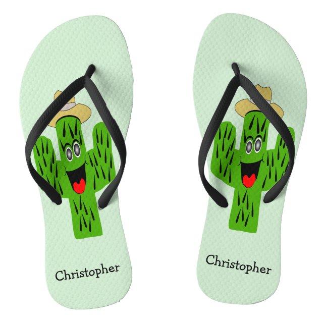 Personalized Cactus Design Flip Flops (Footbed)