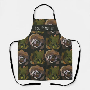 Personalized Cactus Garden Leaves Green Botanical Apron