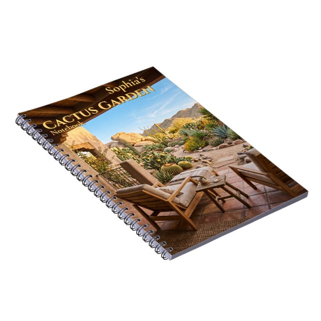 Personalized Cactus Garden Spiral Notebook (Right Side)