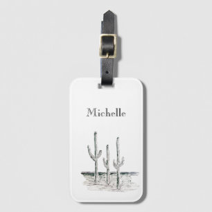 Personalized Cactus    Luggage Tag