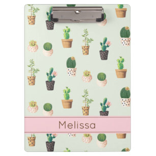Personalized Cactus Print Clipboard