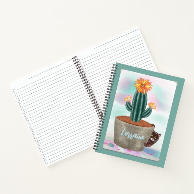 Personalized Cactus Saturday list Spiral Notebook (Inside)