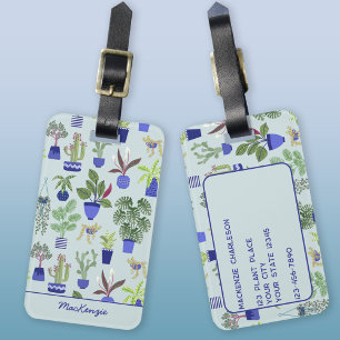 Personalized Cactus Succulent Houseplant Luggage Tag