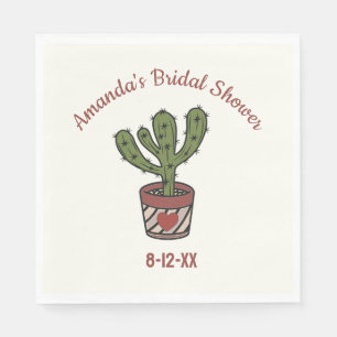 Personalized Cactus Theme Bridal Shower Matching Napkin