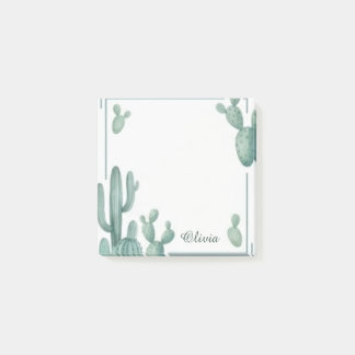 Personalized Cactus Watercolor Sticky Notes