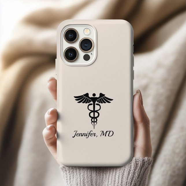 Personalized Caduceus Phone Case Gift Nurse Doctor (personalized md doctor medical phone case gift, caduceus symbol phone case, rn nurse phone case gift)