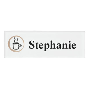 Personalized Cafe Barista Coffee Name Tag